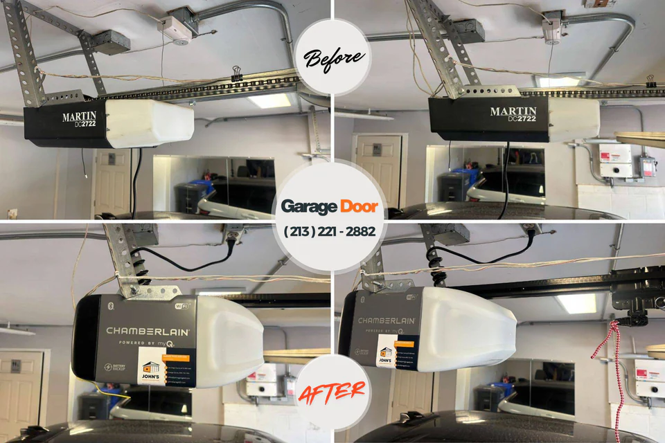 Before and after: garage door repair Inola, OK